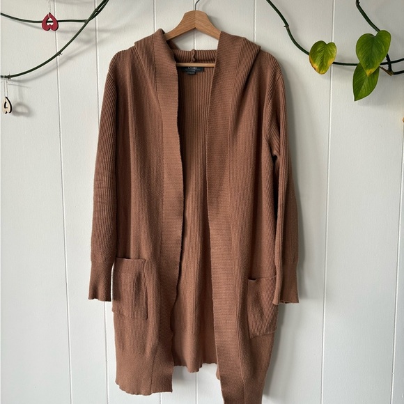 Belle by Belldini Brown Knit Cardigan with Hood | Large - Picture 2 of 5